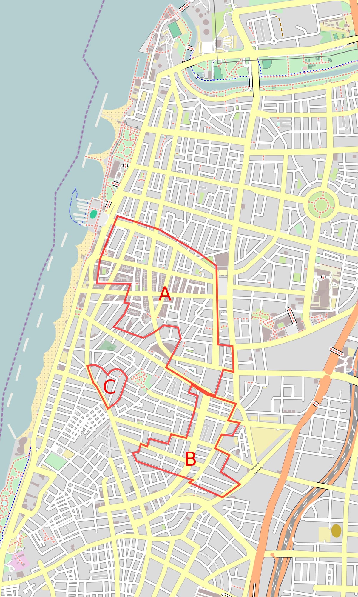 মানচিত্র, সাদা, শহর, তেল আভিভ