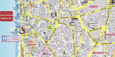 মানচিত্র, তেল আভিভ এবং পার্শ্ববর্তী এলাকায়